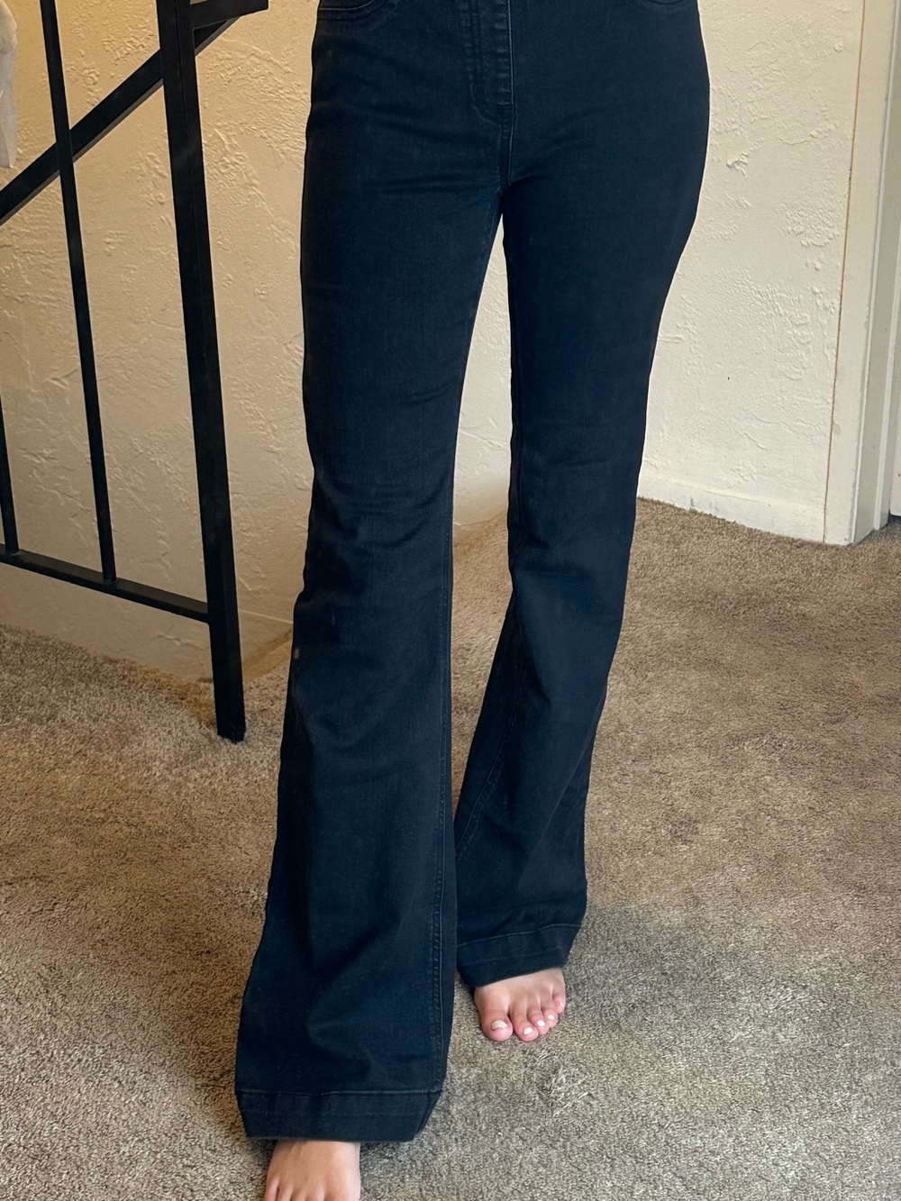 High-Rise Black Flared Jeans — Women’s Wide Leg